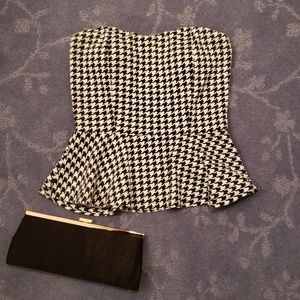 Houndstooth peplum top